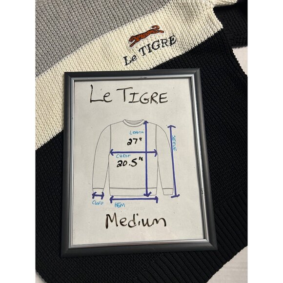 Le Tigre Mens Colorblock Sweater Embroidered Logo Crewneck Knit Sizes Small - XL - Picture 12 of 13